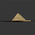 Ancient Pyramid Model on Circular Golden Stone Base Decorative Ornamental Display Piece