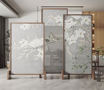 New Chinese-style screen partition screen 3d model