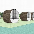 Modern Circular Detached Villa With Wooden Exterior Waterfront Large Windows And Grassland