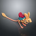 Detailed Animated Game Movie Character Mouse Wearing Red Saddle With Falk Label