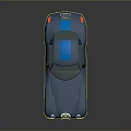 Vintage Blue Sports Car With Streamlined Body Round Headlights And Black Wheels