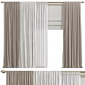 Elegant Layered Grey And White Curtains With Soft Flowing Velvet Drapery Design