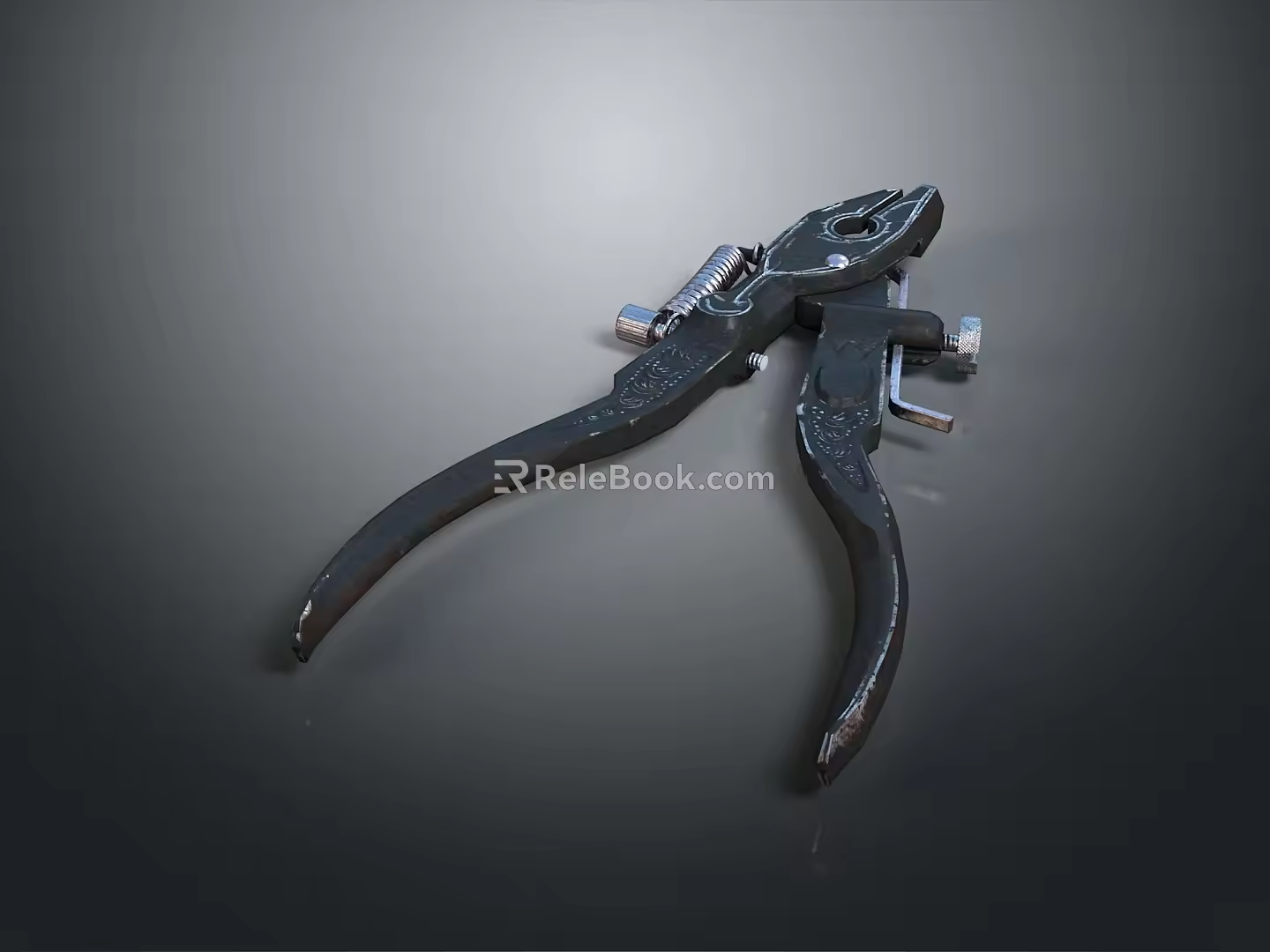 Pipe pliers vise bench vise wrench tool hardware tool processing tool furniture 3d model