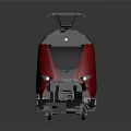 Red Modern Train with Multiple Carriages and Sleek Exterior Design 3d model