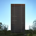 High Rise Modern Residential Building with Glass Facade and Green Surroundings