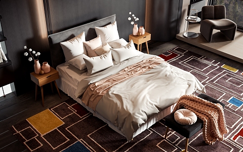 Style Commodity Bed 3d model