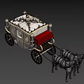 Ornate Horse-Drawn Carriage With White Horses Golden Accents And Red Seats Elegant Vintage Design