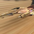Fighter Jet Flying Over Desert Terrain At High Speed With Dynamic Motion