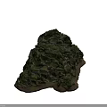 Natural Green Moss Covered Rock Formation With Textured Surface And Earthy Base