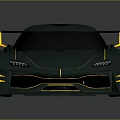 Green Racing Car With Yellow Stripes Sleek Aerodynamic Body And Rear Spoiler
