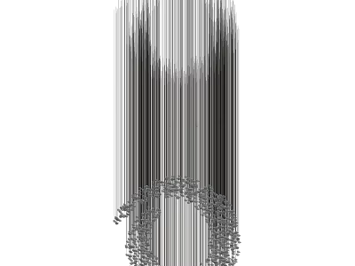 Modern Artistic Metal Chandelier With Vertical Lines And Ornate Base For Home Interior Decor 3d model