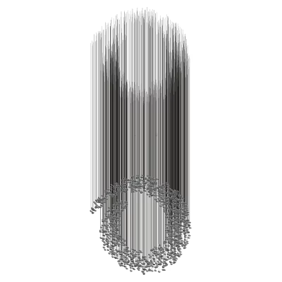 Modern Artistic Metal Chandelier With Vertical Lines And Ornate Base For Home Interior Decor 3d model