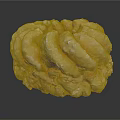 Fluffy Twisted Pastry with Golden Layers and White Powder Topping