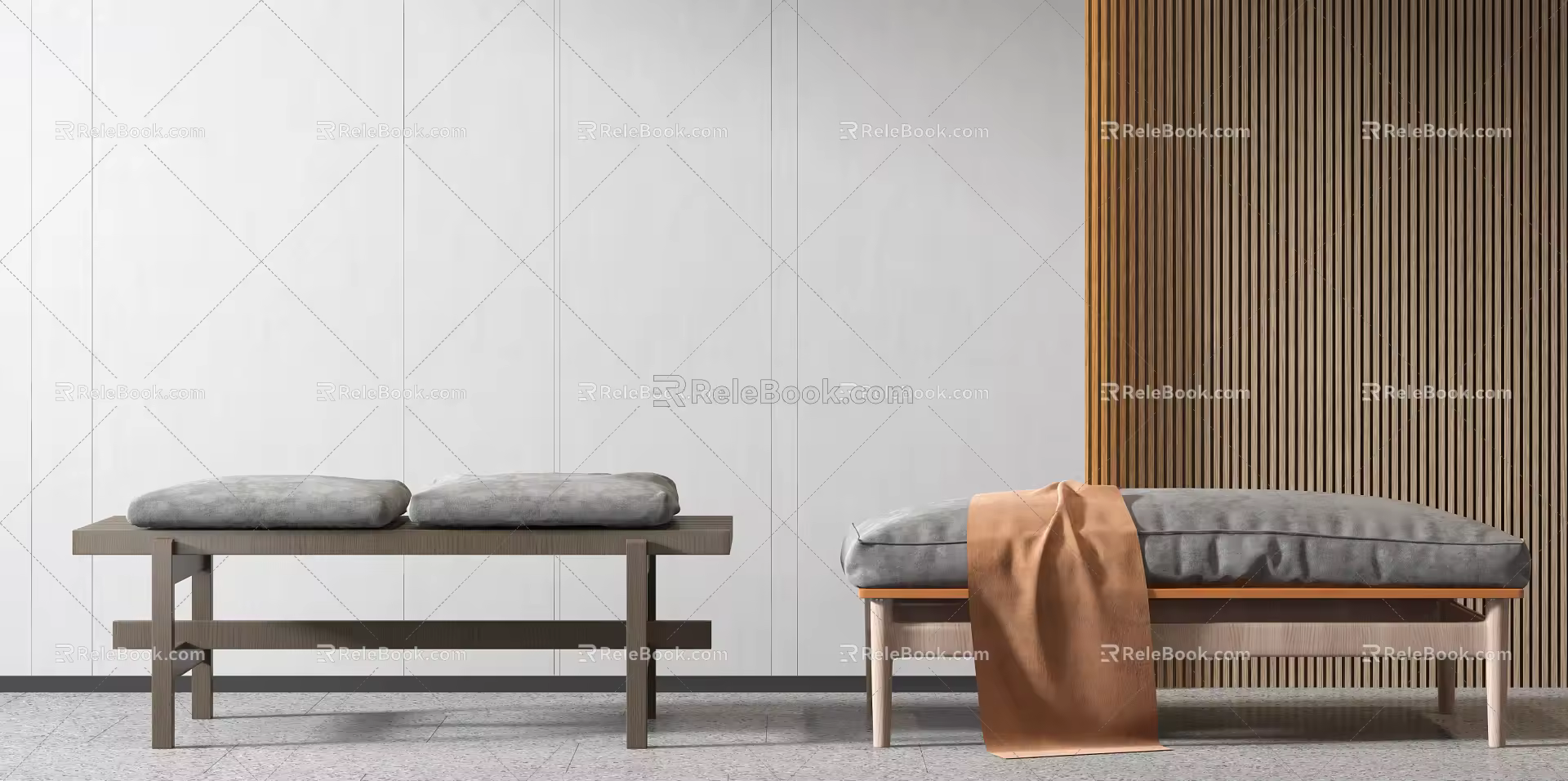 Modern sofa stool bed end stool combination 3d model