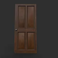 Solid Wood Swing Door with Dark Brown Panel Design for Interior Home Use 3d model