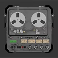 Vintage Electronic Tape Recorder with Transparent Case Dual Reels Knobs and Buttons