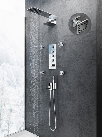 Modern Shower Thick Concise Shower 3d model