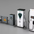 Industrial EV Charging Equipment With Main Charger Control Cabinets And Battery Storage Units