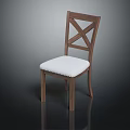 Stylish Wooden Dining Chair With Cross Back Design White Upholstered Seat And Nailhead Trim