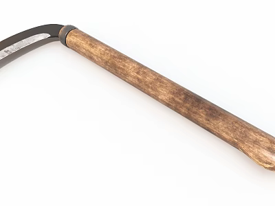 Ergonomic Curved Utility Knife With Smooth Wooden Handle For Daily Household Use 3d model