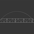 Metallic Arch Bridge Structure With Metal Framework Support Beams And Bridge Deck 3d model