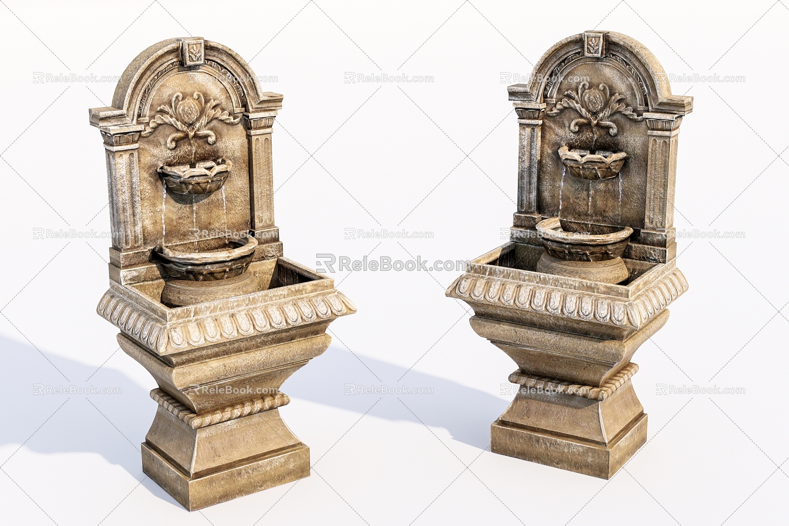 European-style fountain concrete fountain model