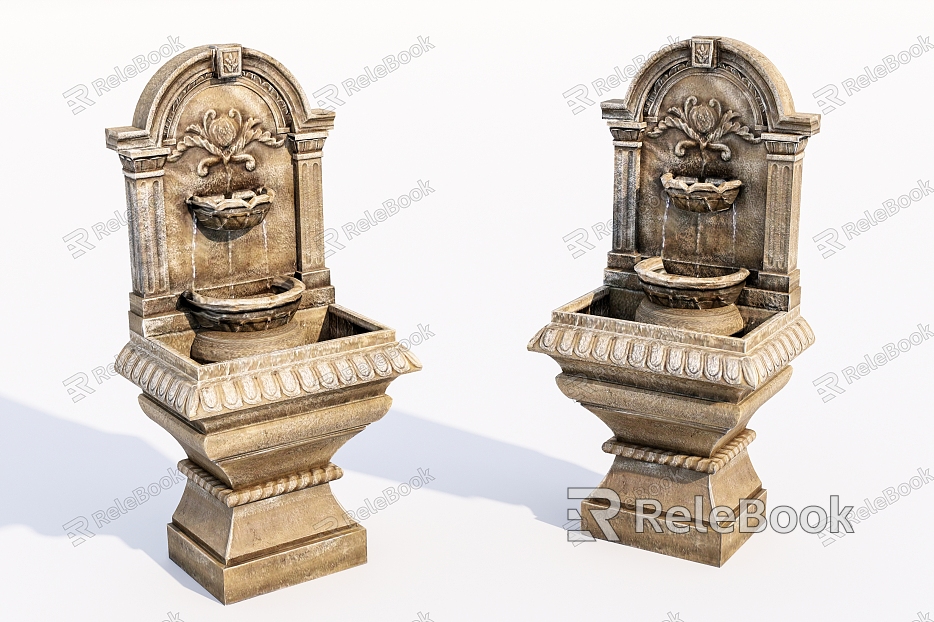 European-style fountain concrete fountain model