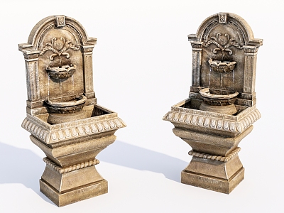 European-style fountain concrete fountain model