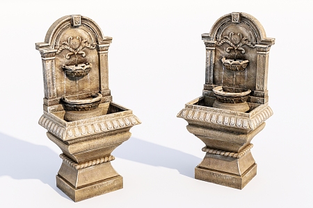 European-style fountain concrete fountain 3d model