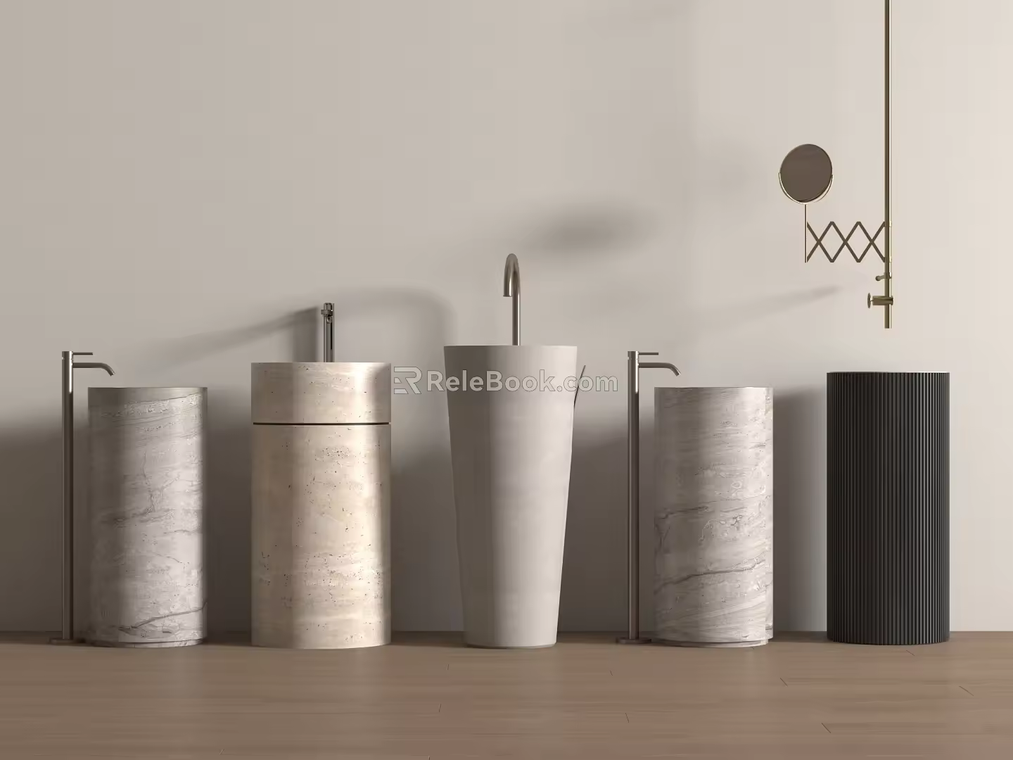 Washbasin modern column type basin washbasin vertical basin wash basin 3d model