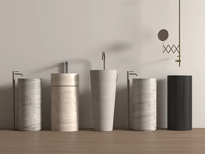 Washbasin modern column type basin washbasin vertical basin wash basin 3d model