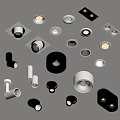 Various Styles Indoor Lighting Combination With Recessed Ceiling Lights And Black White Fixtures