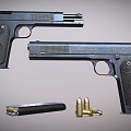 Pistol Colt M1902 semi-automatic pistol 3d model