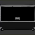 Black Electronic Audio Speaker With Silver Trim And Brand Logo Design