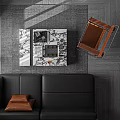 Modern Minimalist Dark Tone Open Living And Dining Room Interior With Premium Marble Furnishings