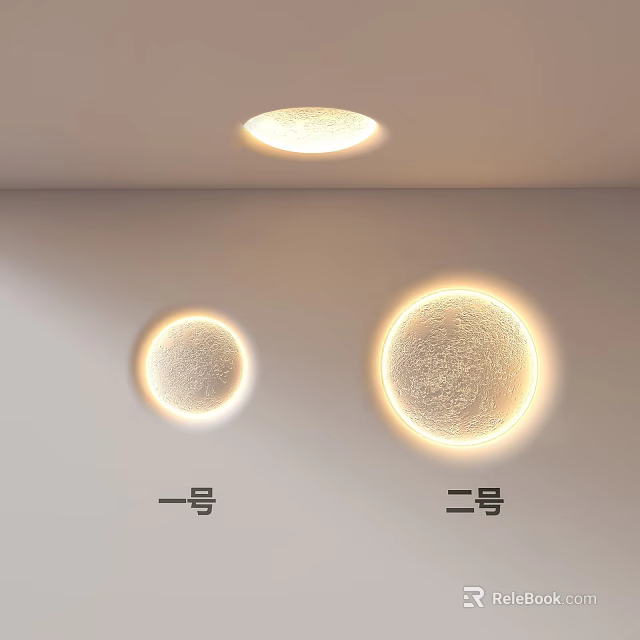 Contemporary Round Wall Lamps With Soft Warm Light In Two Sizes For Interior 3d model 