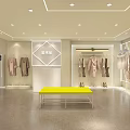 Modern Clothing Store Interior With Clothes On Racks Mannequins And Shoes