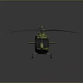 Green And Orange Camouflage Helicopter Model Featuring Rotor Blades And Detailed Body Design