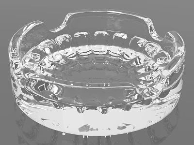 Elegant Transparent Glass Ashtray With Decorative Round Shape For Household Use 3d model