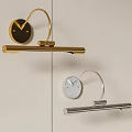 Modern Minimalist Gold and Silver Wall Sconces with Circular Base Curved Arm and Horizontal Bar