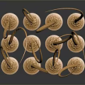 Gold Metal Curved Decorative Furniture Ornaments With Modern Design Elements