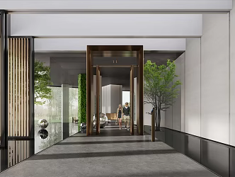 Modern Lobby Hotel Lobby Entrance 3d model