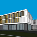 Modern Industrial Factory Building Multi-storey Factory Building Modern Factory Building Square Factory Building Multi-storey Office 3d model