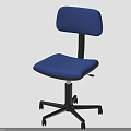 Blue Office Chair With Blue Backrest And Seat Cushion Black Swivel Base Wheels