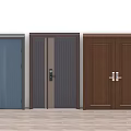 Various Home Interior Door Designs With Three Different Colors And Styles 3d model