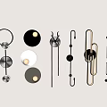 Modern Wall Lamps With Circular Linear Designs And Illuminated Black White Finishes