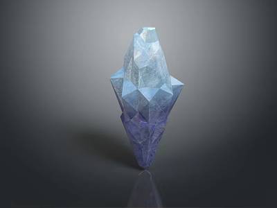 Shiny Blue Purple Gradient Geometric Polyhedron on Dark Background With Smooth Reflection 3d model