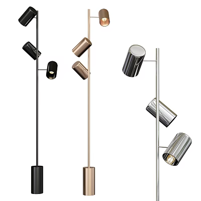 Modern Minimalist Floor Lamps With Adjustable Lampshades In Black Gold Silver 3d model