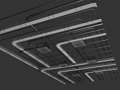 Industrial Air Duct Ceiling Industrial LOFT Ceiling Duct Ceiling Duct Air Conditioning Duct 3d model