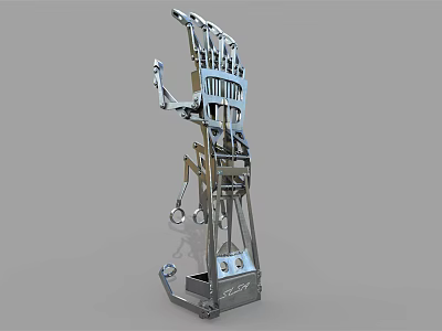 Industrial Metal Mechanical Device Featuring Silver Frame And Multiple Components 3d model